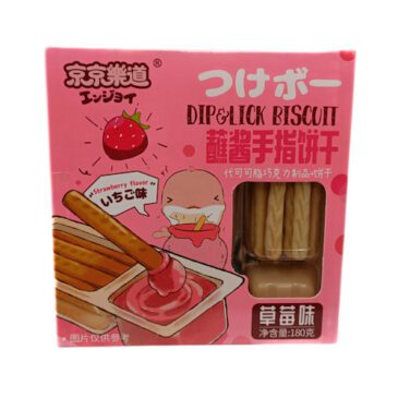 Palitos de trIgo sabor fresa con crema de fresa JING JING LE DAO Wanmei Market