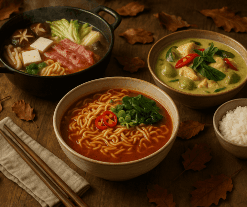 Tres recetas de cocina asiática para otoño: hot pot, ramen picante y curry verde